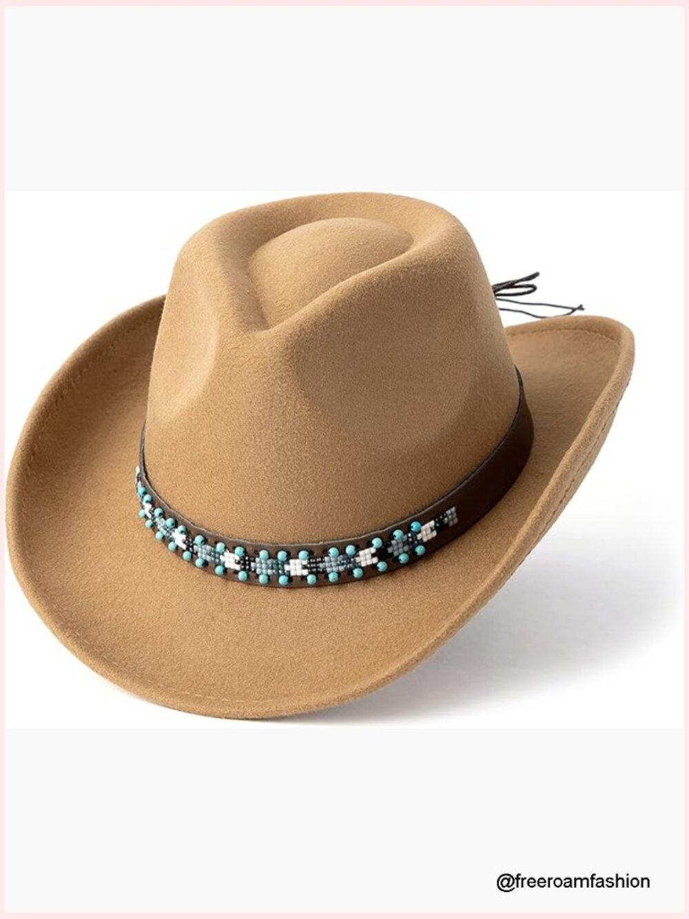 Wide Brim Felt Cowboy Hat Unisex Western Fedora